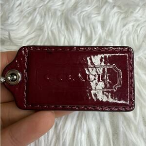 2" COACH Patent Leather Fob Bag Charm Hang tag Hangtag